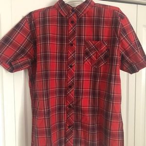 *SOLD* Mens McKinley red plaid shirt, size XL